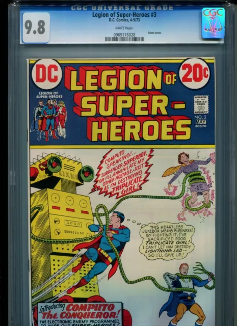Legion of Super-Heroes #3 CGC 9.8 (1973) Superboy White Pages Highest Grade