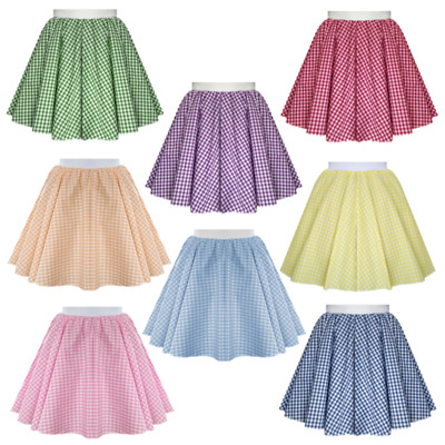 Girls School GINGHAM Skirt Check Summer Dress Uniform 4 - 15 years UK