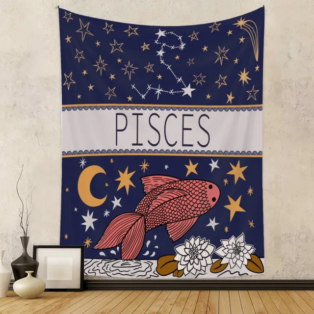 Zodiac Constellation Tapestry Astrology Pisces Wall Hanging Background Home Deco