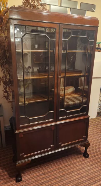 Tall Edwardian Mahogany Glazed Bookcase