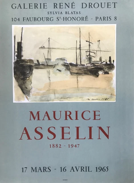 AUGUSTIN HANICOTTE – Affiche Litho Originale 1960, Galerie, French Poster Rétro