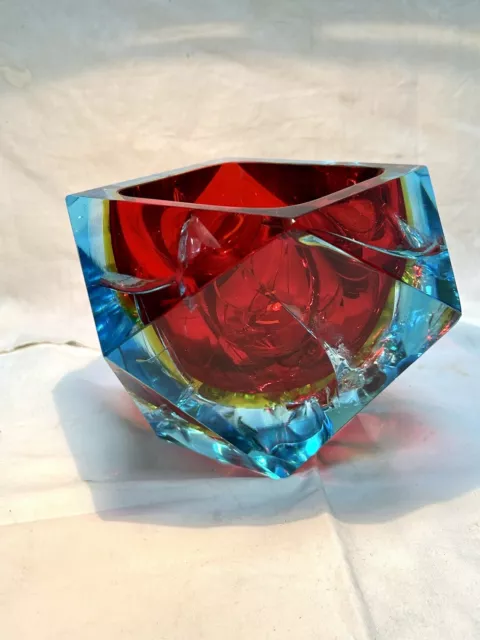 Grande Svuotasche Vetro Design Murano  Flavio Poli  Made  In Italy