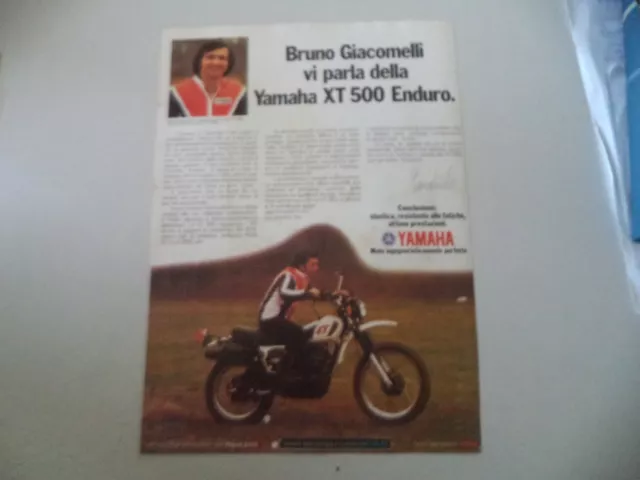 advertising Pubblicità 1979 MOTO YAMAHA XT 500 ENDURO e BRUNO GIACOMELLI