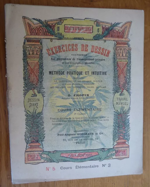 "EXERCICES DE DESSINS - Cours Elémentaire" Ancien CAHIER COMPLET