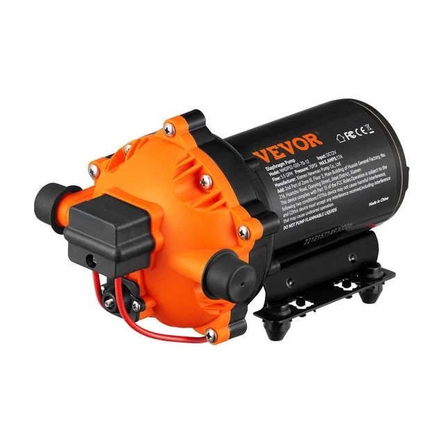 VEVOR 12V Water Pressure Diaphragm Pump Self-Priming 70 PSI 5.5 GPM Boat RV