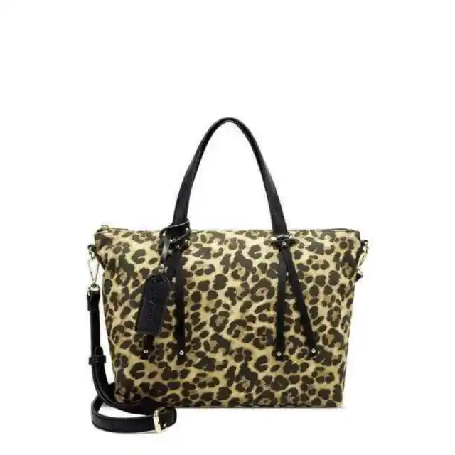 SOLE SOCIETY Lezar Faux Leather Leopard Satchel Handbag NEW