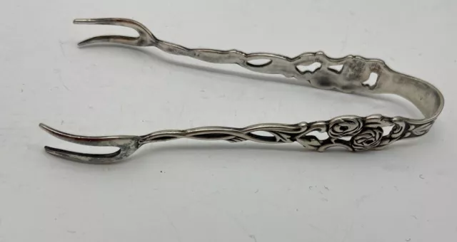 Vintage Nils Johan Sweden 4" Extra Pr.ns.alp Silver Plate Sugar Tongs