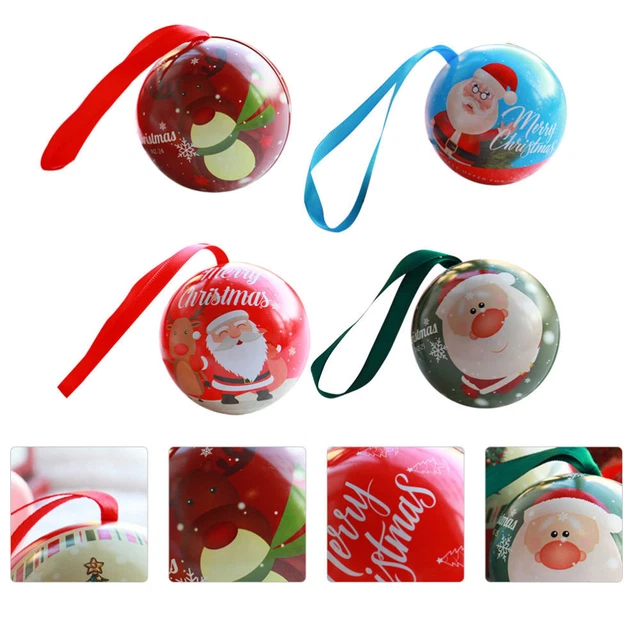 4 Pcs Christmas Cookie Tins Christmas Candy Box Gift Candy Boxes Metal