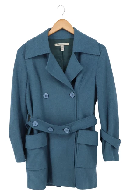 DIANE VON FURSTENBERG Trenchcoat Damen blau Gr. L Wolle
