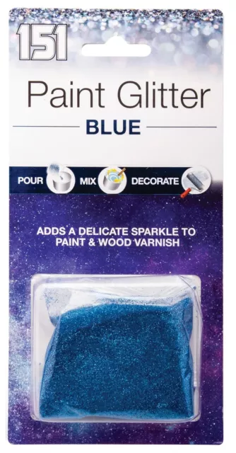 Blue Paint Glitter Adds Sparkle To Wall Emulsion Varnish Pour Mix Decorate 28g