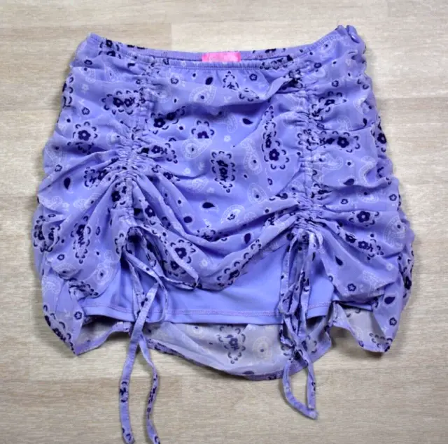 Y2K (DOLLS KILL) Sugar Thrillz Ruched Micro Mini Skirt VTG 2000s Purple ...