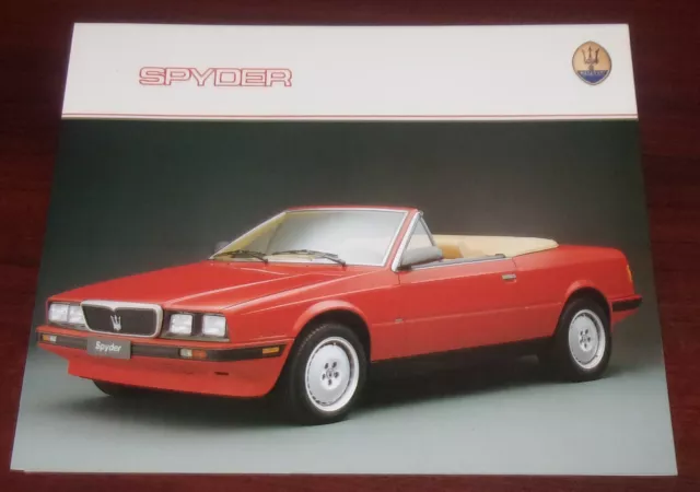 brochure dépliant 1991 MASERATI SPYDER !!! _______ en français ________________