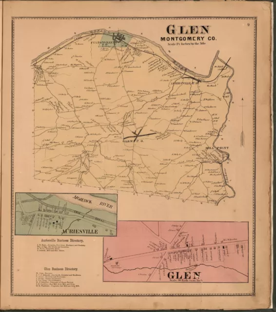 1868 Atlas MONTGOMERY FULTON COUNTY NEW YORK state maps old GENEALOGY DVD P17