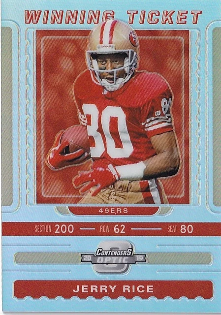 Jerry Rice 2019 Panini Contenders Optic Winning Ticket Silver Prizm #WT-JR  /165
