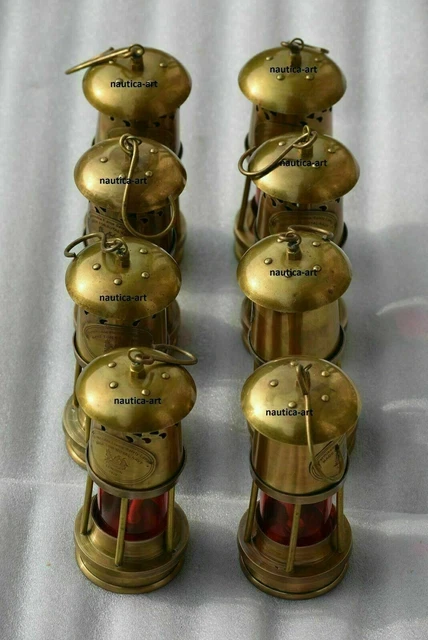 Set Mit 4 Messing Minor Öl Lampe Antik Nautisch Schiff Laterne Maritim Boot