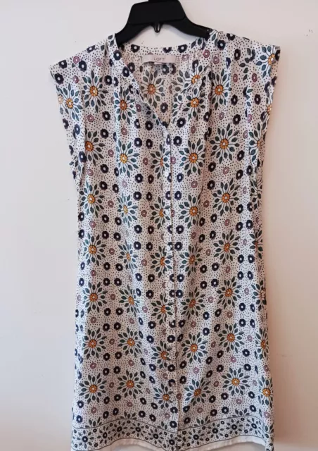 Vintage Retro Ann Taylor LOFT Dress FLOWERS, Button Down, Pockets, Sz 14, New