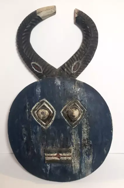 19" Vintage Goli Kple Kple Mask Baule Tribe African Art Wooden Mask Ivory Coast