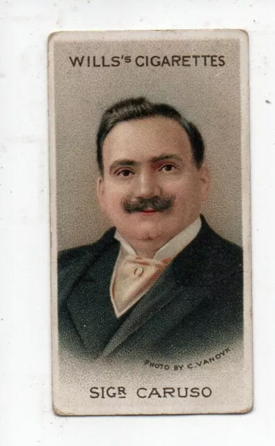 ORIGINAL WILLS CIGARETTE CARD MUSICAL CELEBRITIES 1911 No.49 ENRICO  CARUSO