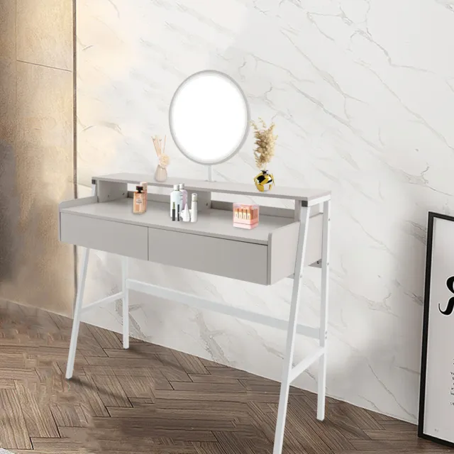 Bedroom Vanity Table Set LED Mirror Makeup Desk with Storage Drawers Dresser New
