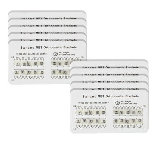 Dental Orthodontic Brackets Braces Standard MBT .022 3-Hooks - 200pcs