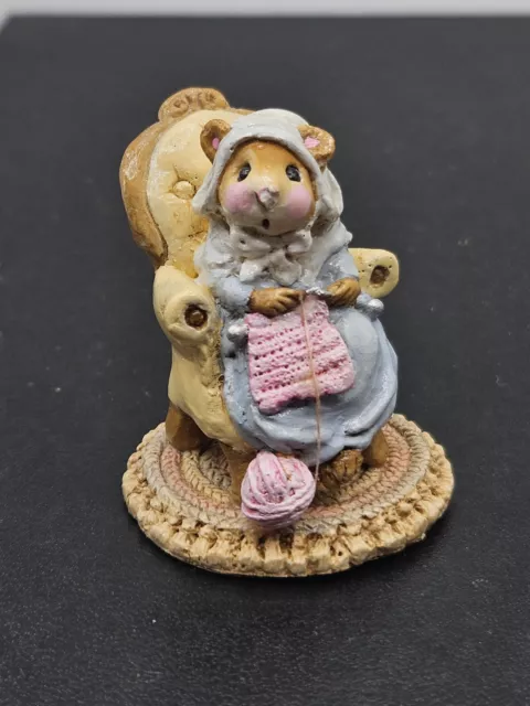 Wee Forest Folk M 059 Pearl Knit Mouse Figurine 1981 Annette Petersen
