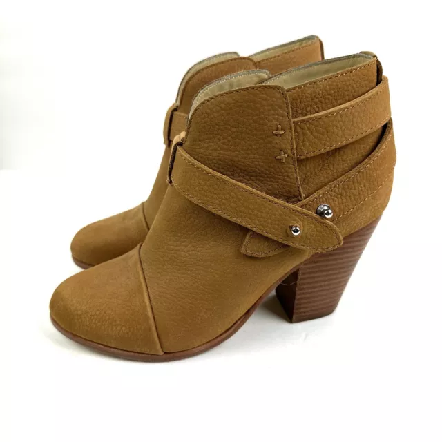 Rag & Bone Harlow Ankle Boots 36.5 Tan Brown Suede Nubuck Leather Bootie 6.5