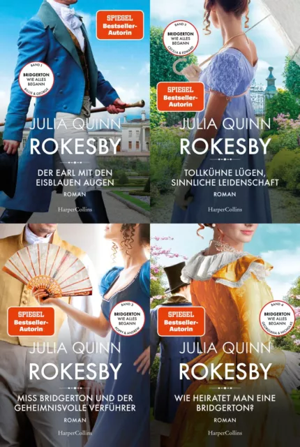 Julia Quinn Rokesby Band 1-4 plus 1 exklusives Postkartenset