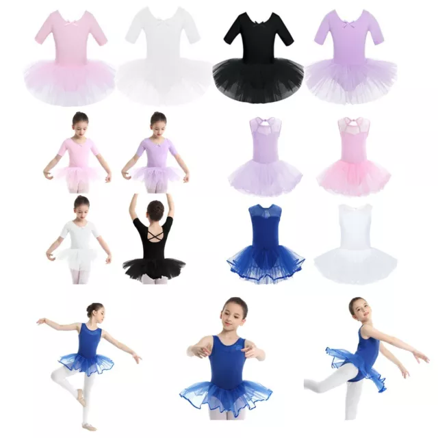 Kids Girl Ballet Dance Dress Tutu Skirt Gymnastic Leotard Ballerina Dancewear