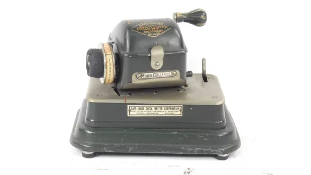 PROTECTOR DE CHEQUES SAFE GUARD MODEL G 1930 COLOR VERDE CHECK WRITER Scheckspar