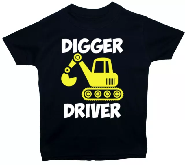 Digger Driver Baby Children T-Shirt Top 0-3M to 5-6Yrs Boy Girl Farmer Builder