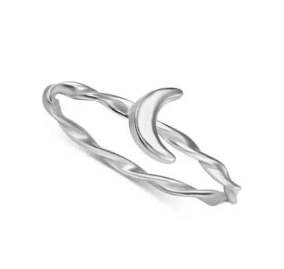 NWT $70 Giani Bernini Ring * Crescent Moon * Twist Band * Sterling Silver Size 7