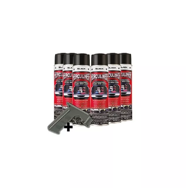 Herculiner  7m2 Spray 6x schwarz Beschichtung für Ladefläche PU Laderaumbeschich