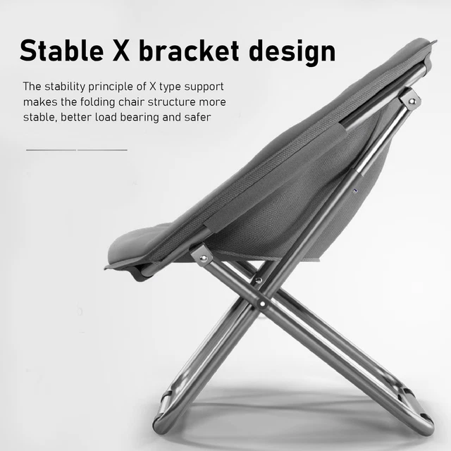 ROUND FOLDING CHAIR Oversized Padded Moon Chair Alloy Steel Oversized