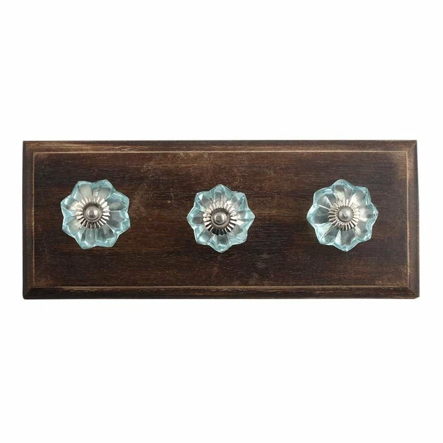 Antique Look Wood Key Hooks Wall Hangers Holders Hanging Coat Towel Clothes