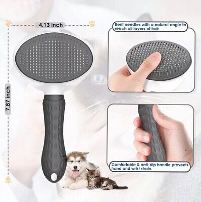 Pet Hair Remover Dog Cat Comb Grooming Massage Deshedding Self Cleaning Brush US 3