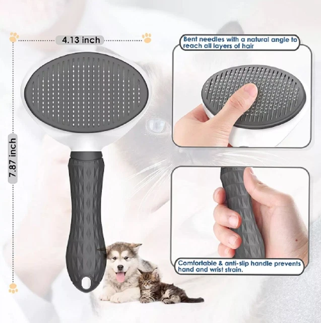 Pet Hair Remover Dog Cat Comb Grooming Massage Deshedding Self Cleaning Brush US 3