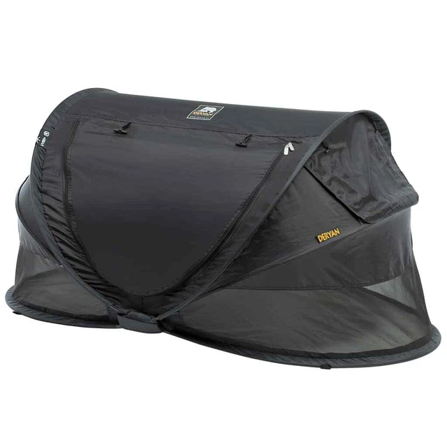 DERYAN Pop-Up-Reisebett Toddler Luxe mit Moskitonetz Schwarz DERYAN