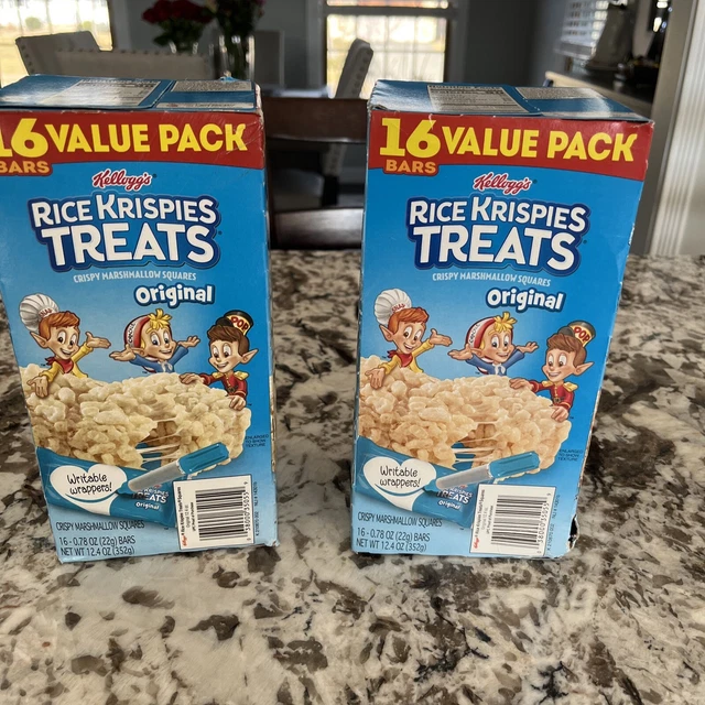 2 BOXS 32 Bars Original Puffed Rice Krispies Treats Marshmallow Snack