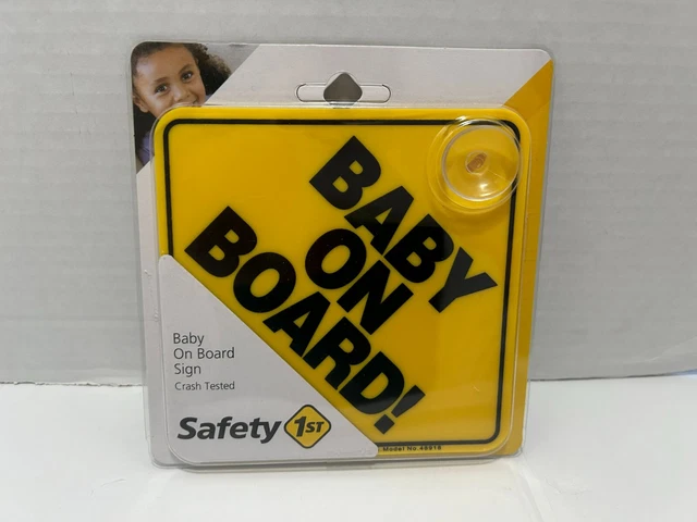 Safety 1st Baby on Board! Suction Cup Yellow Sign - NHTSA - Crash Tested