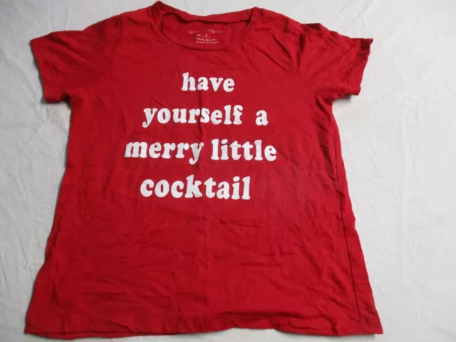 Womens grayson threads "have yourself a merry little cocktail," red t-shirt sz s