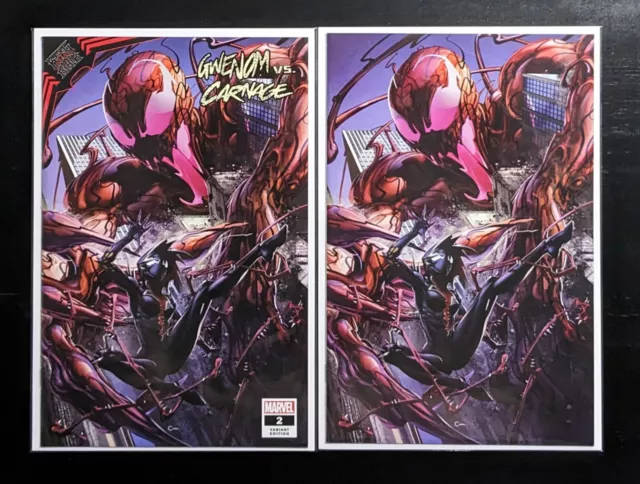 KiB Gwenom vs Carnage #2 - Clayton Crain Variant Set - Trade Dress + Virgin