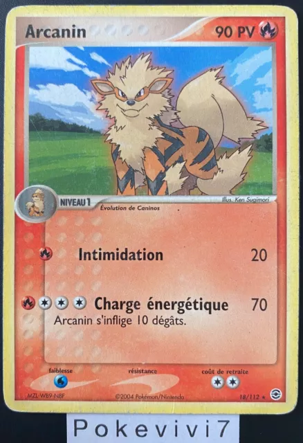 Pokemon Card ARCANINE 18/112 Rare Block EX Red Fire Green Sheet FR USED