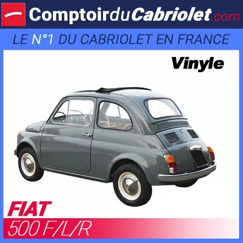 Toit ouvrant de couleur noir en vinyle pour Fiat 500 F/L/R cabriolet