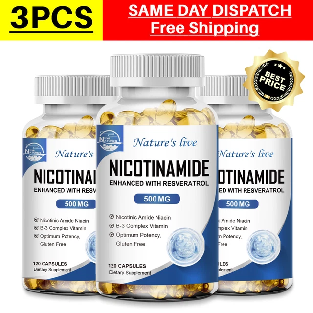 NAD SUPPLEMENT - Nicotinamide 500mg Resveratrol 100mg - Anti-Aging 360 ...