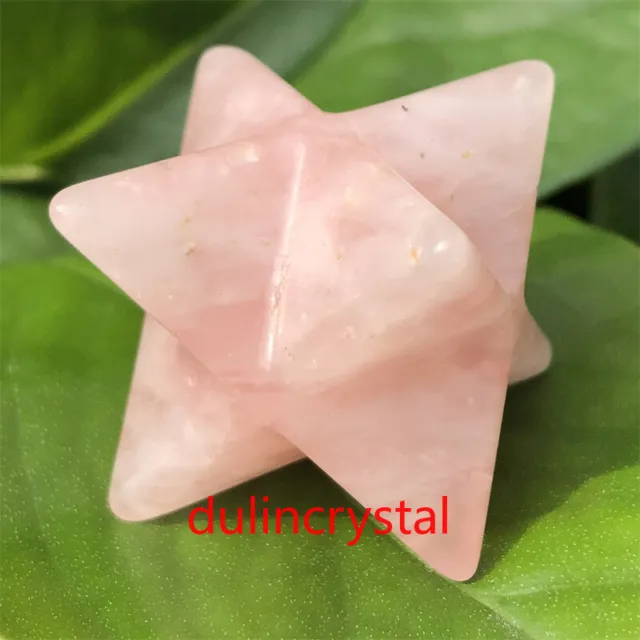 1pc Natural Rose Quartz Merkaba Star Quartz Crystal Skull Reiki Healing
