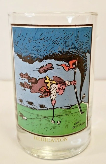 Arby's Collector's Series Gary Patterson Dedication 1982 Juice Glass Golf