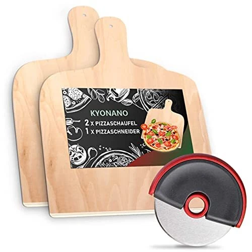 KYONANO Pelle a pizza en Bois Set2 Pelle à Pizza 1 à Pizza.Planche a Pizza Ro...