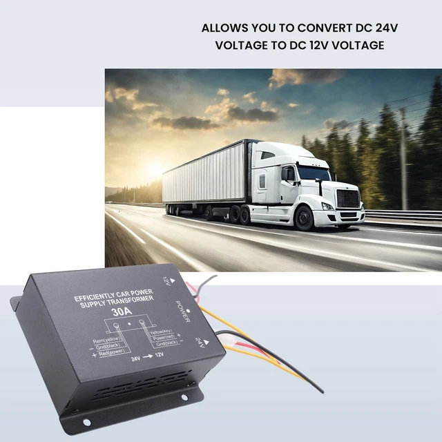 Convertitore Di Tensione DC-DC 30A Da 24V A 12V – Riduttore Regolatore Per Auto, Camion E Bus, Con Protezioni Di Sicurezza