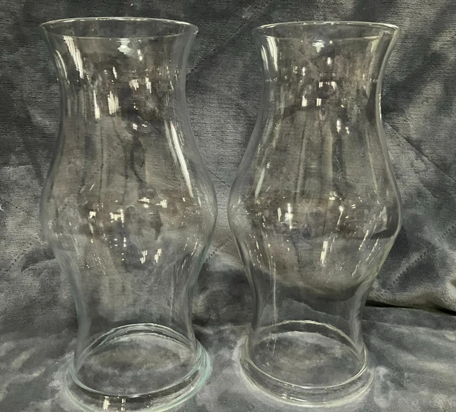 Rare Paire D'Abat-jour Verre Soufflé Blenko Colonial Williamsburg Bleu 14''