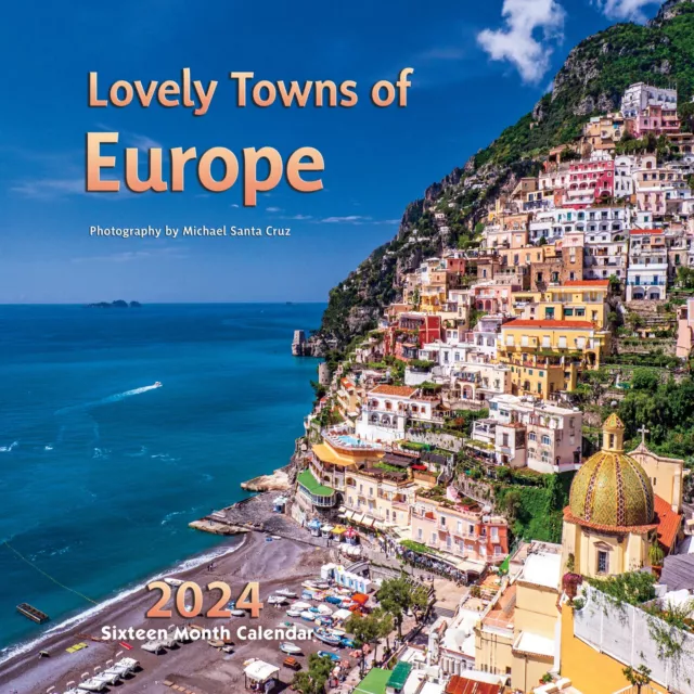 2024 Wall calendar with photography of Lovely Towns of Europe 12x12 inches